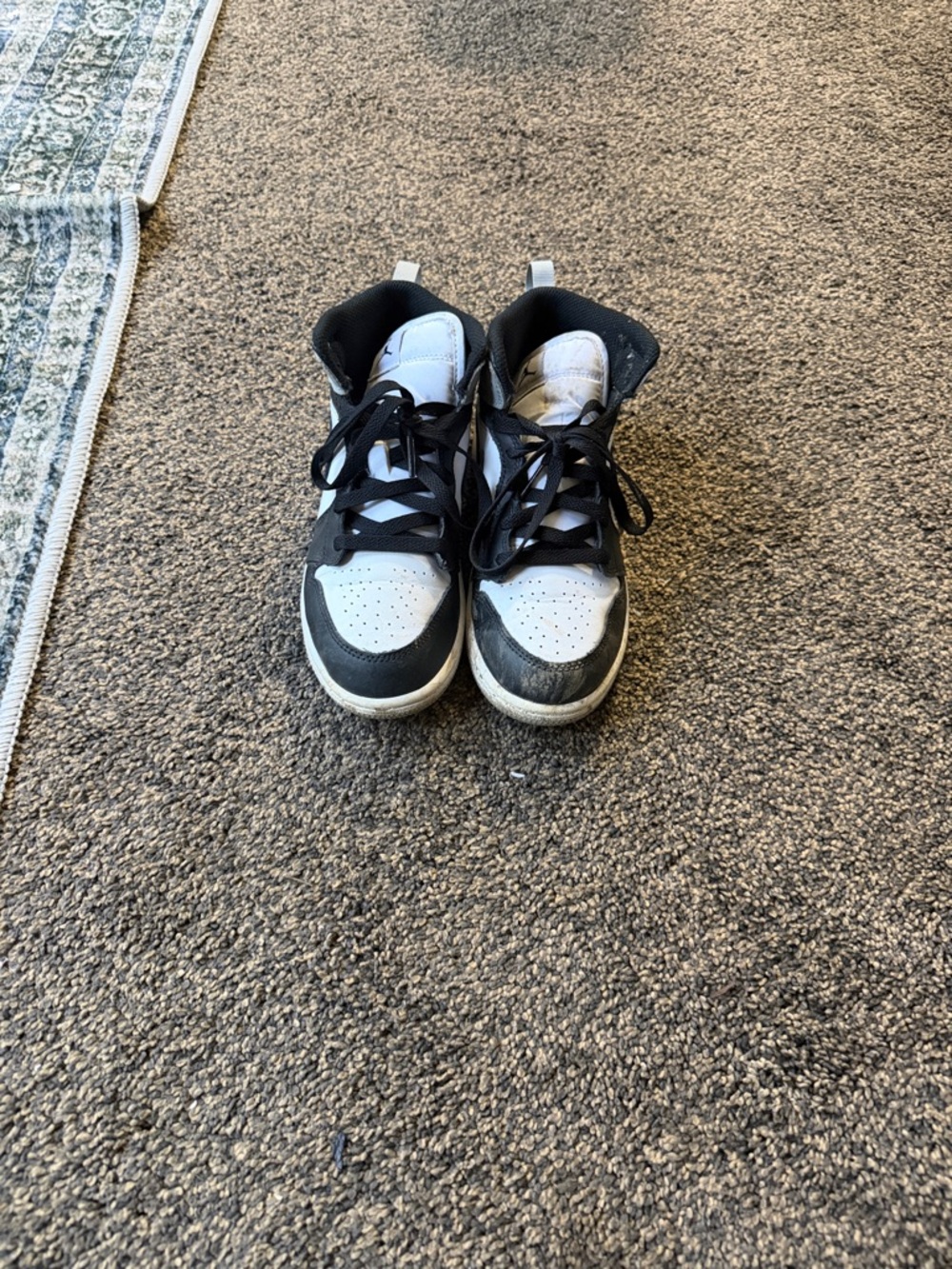 Nike Kids Black and White High-Top Sneakers